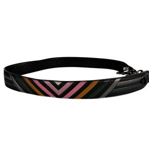 Coach Guitar Strap Purse Leather Colorblock Wide Adjustable Shoulder Bag Rogue